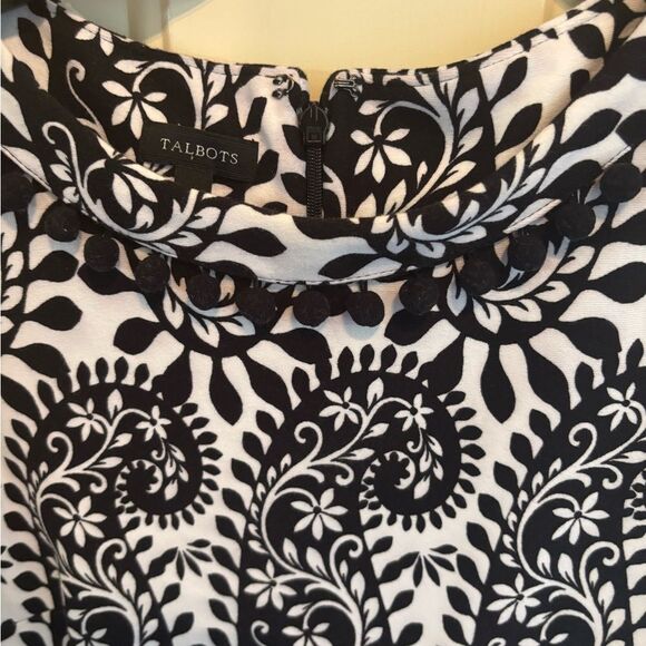 Talbots Black and White Sheath Dress Sleeveless Midi - Picture 3 of 5